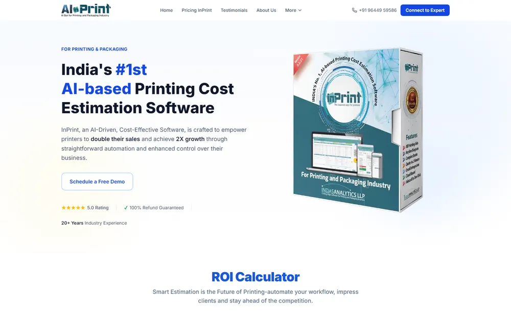 InPrint - live site screenshot